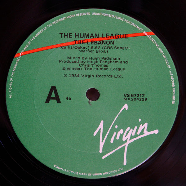 Human League* : The Lebanon (12", Single)