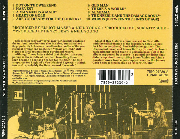 Neil Young : Harvest (CD, Album, RE, RP)