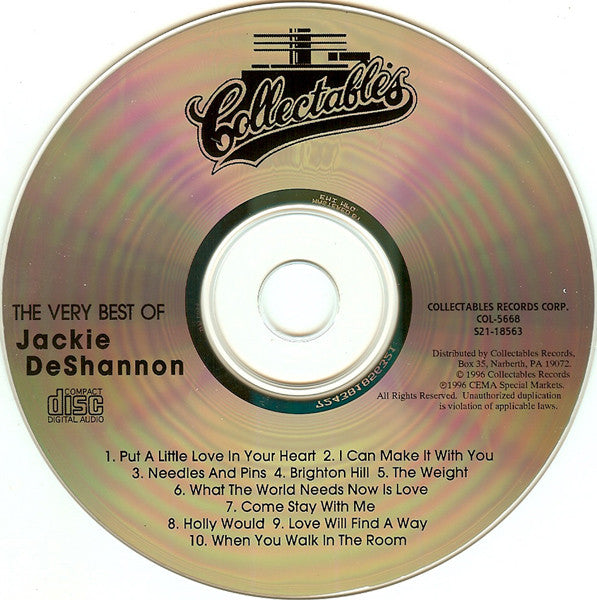 Jackie DeShannon : The Very Best Of Jackie DeShannon (CD, Comp, RE)