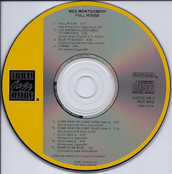 Wes Montgomery : Full House (CD, Album, RE, RM)