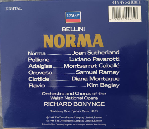 Bellini* / Sutherland* • Pavarotti* • Caballé* • Ramey* • Orchestra* And Chorus Of The Welsh National Opera*, Bonynge* : Norma (3xCD, Album + Box)