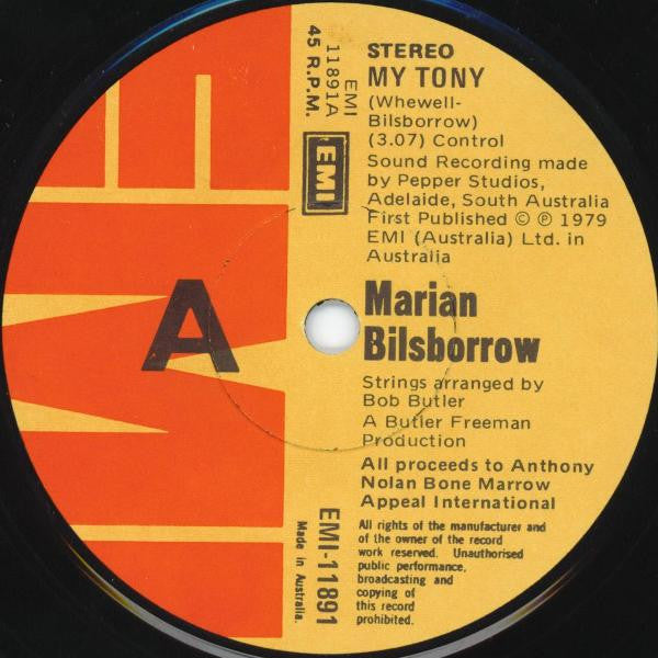 Marian Bilsborrow : My Tony (7")