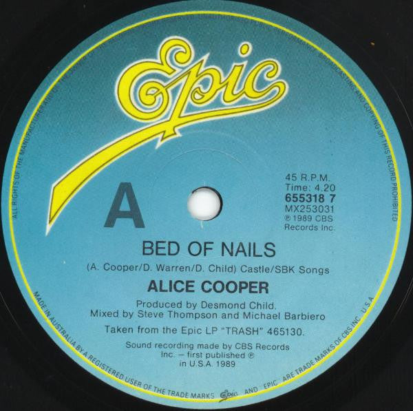 Alice Cooper (2) : Bed Of Nails (7", Single)