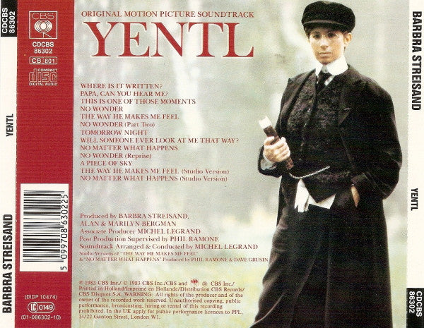 Barbra Streisand : Yentl - Original Motion Picture Soundtrack (CD, Album, RE)