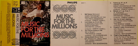 Various : Music For The Millions (Cass, Album, Comp)
