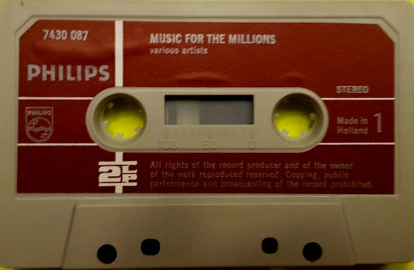 Various : Music For The Millions (Cass, Album, Comp)