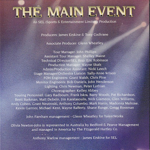 John Farnham, Olivia Newton-John, Anthony Warlow : Highlights From The Main Event (CD, Album)
