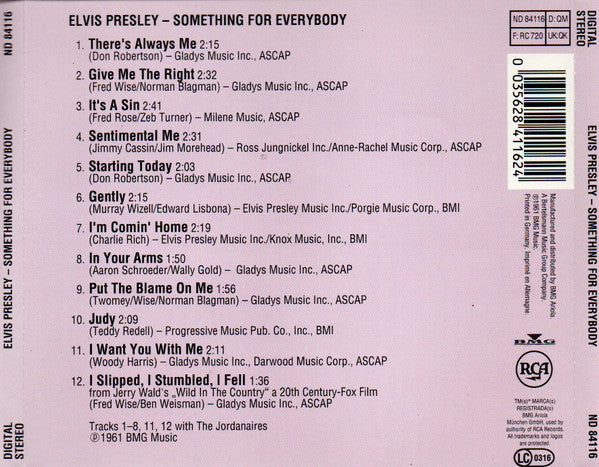 Elvis Presley : Something For Everybody (CD, Album, RE)