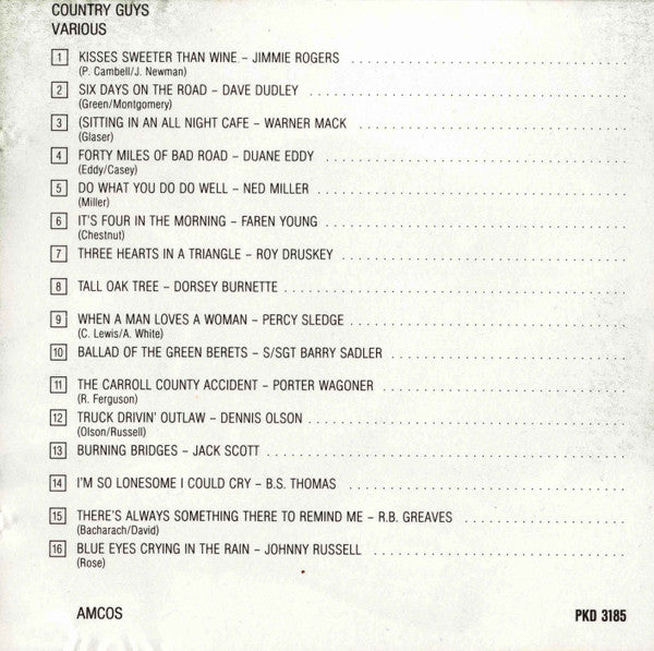 Various : Country Guys (CD, Comp)