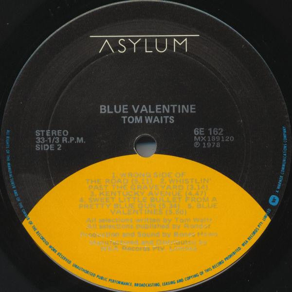 Tom Waits : Blue Valentine (LP, Album, RP)
