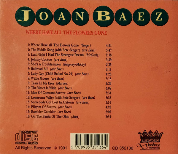 Joan Baez : Where Have All The Flowers Gone (CD, Comp)
