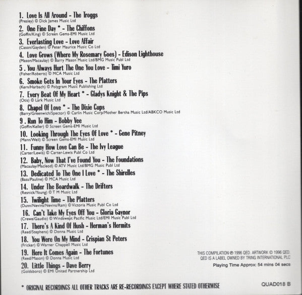 Various : Love Songs: Love Is All Around (CD, Comp)