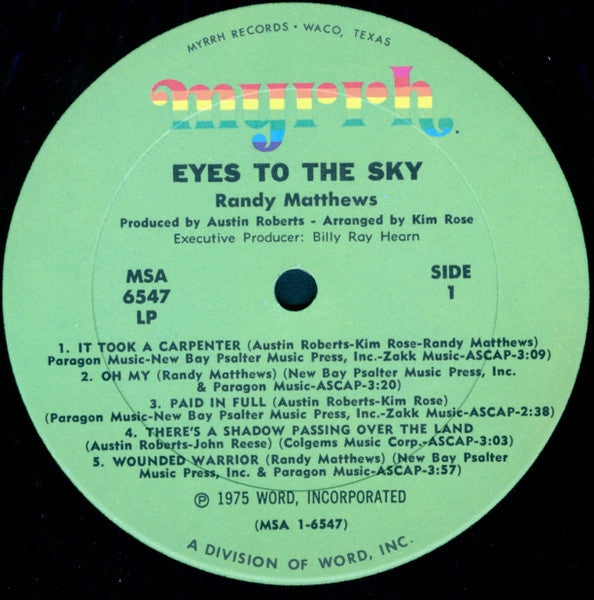 Randy Matthews : Eyes To The Sky (LP, Album)