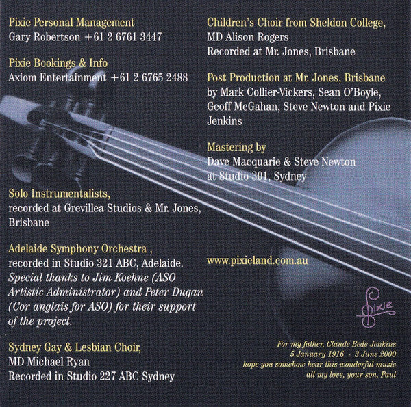 Pixie Jenkins* with The Adelaide Symphony Orchestra* conducted by Sean O'Boyle : True Blue Classics - A celebration of the music of John Williamson (CD, Album)