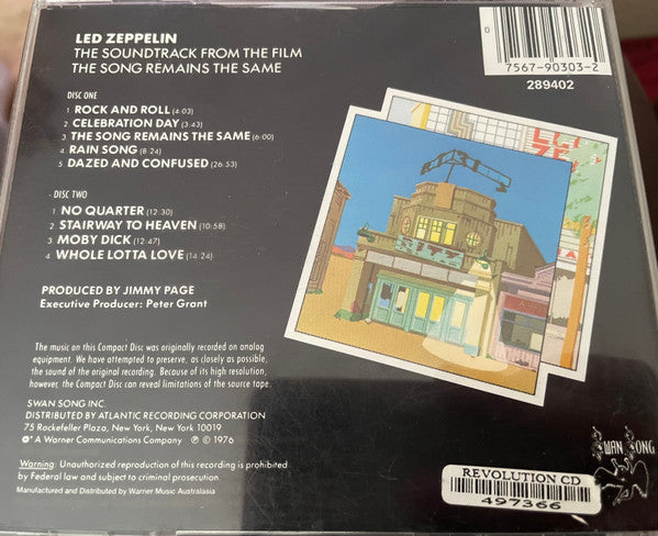 Led Zeppelin : The Soundtrack From The Film The Song Remains The Same (2xCD, Album, RE)