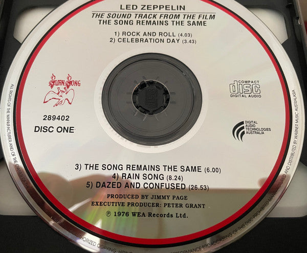 Led Zeppelin : The Soundtrack From The Film The Song Remains The Same (2xCD, Album, RE)