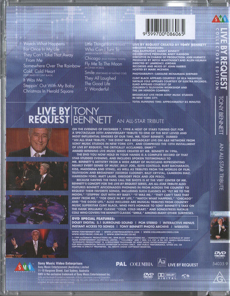 Tony Bennett : Live By Request - An All Star Tribute (DVD-V, PAL)