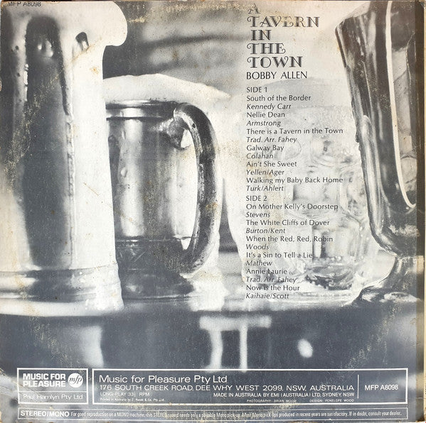 Bobby Allen (6) : A Tavern In The Town (The Honky Tonk Piano Of Bobby Allen) (LP, RE)