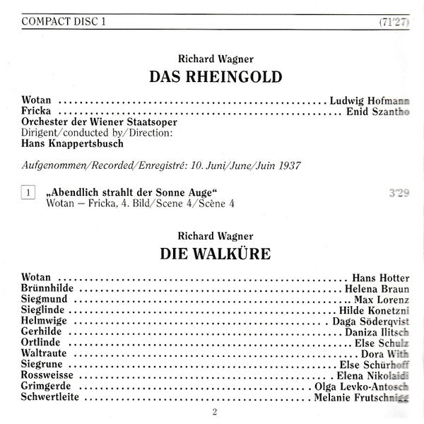 Hans Knappertsbusch, Richard Wagner : Hans Knappertsbusch Dirigiert/Conducts Der Ring Des Nibelungen (Wagner) (1937-1943) - Edition Wiener Staatsoper Live Vol. 24 (2xCD, Comp, Mono, RM)