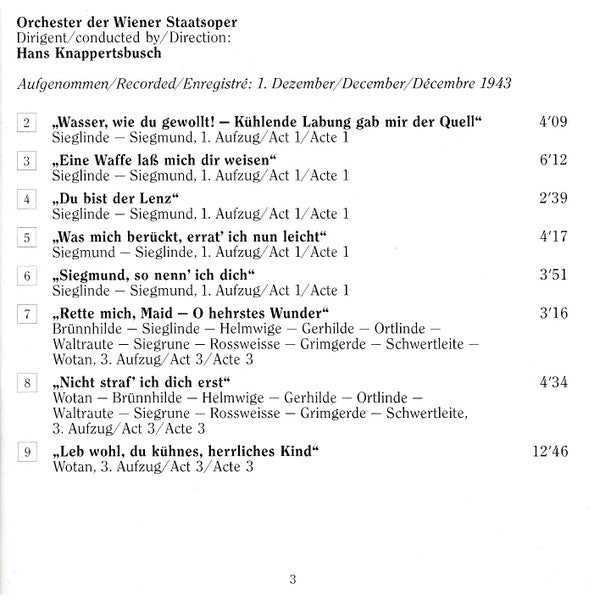 Hans Knappertsbusch, Richard Wagner : Hans Knappertsbusch Dirigiert/Conducts Der Ring Des Nibelungen (Wagner) (1937-1943) - Edition Wiener Staatsoper Live Vol. 24 (2xCD, Comp, Mono, RM)