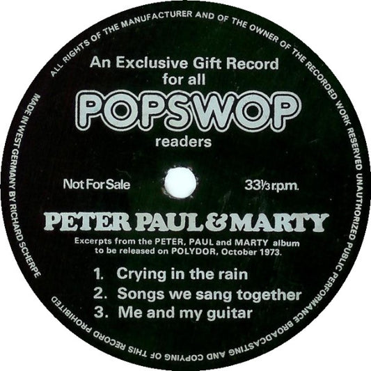 Peter Paul And Marty : Crying In The Rain / Songs We Sang Together / Me And My Guitar (Flexi, 7", S/Sided, Promo)