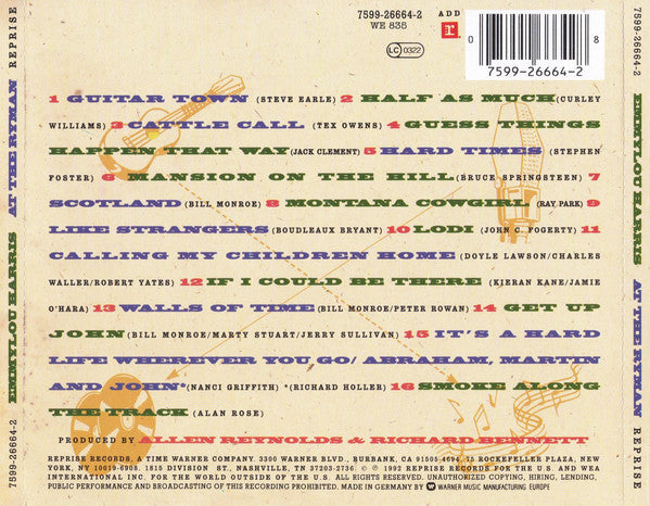 Emmylou Harris And The Nash Ramblers : At The Ryman (CD, Album, RE)