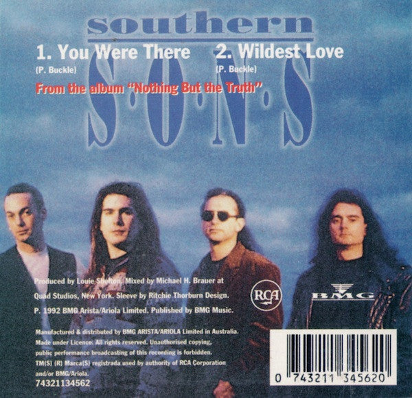 Southern Sons (2) : You Were There (CD, Single, Car)