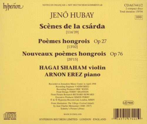 Hubay* - Hagai Shaham, Arnon Erez : Scènes De La Csárda / 6 Poèmes Hongrois Op 27 / 6 Nouveaux Poèmes Hongrois Op 76  (2xCD, Album + Box)