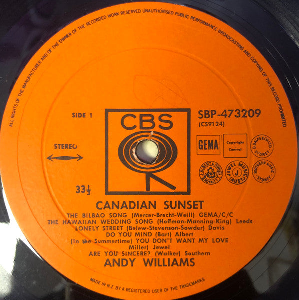 Andy Williams : Canadian Sunset (LP, Comp)