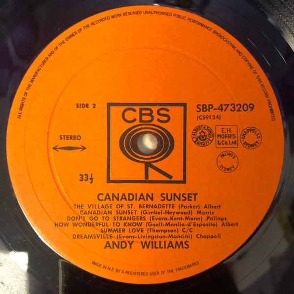 Andy Williams : Canadian Sunset (LP, Comp)