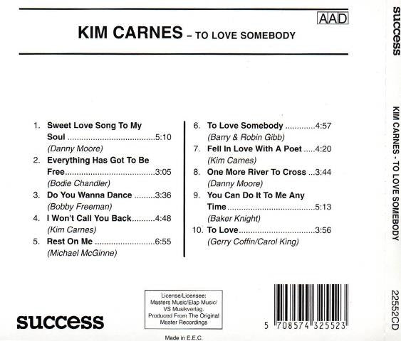 Kim Carnes : To Love Somebody (CD)