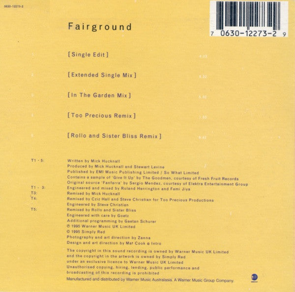 Simply Red : Fairground (CD, Single, Car)