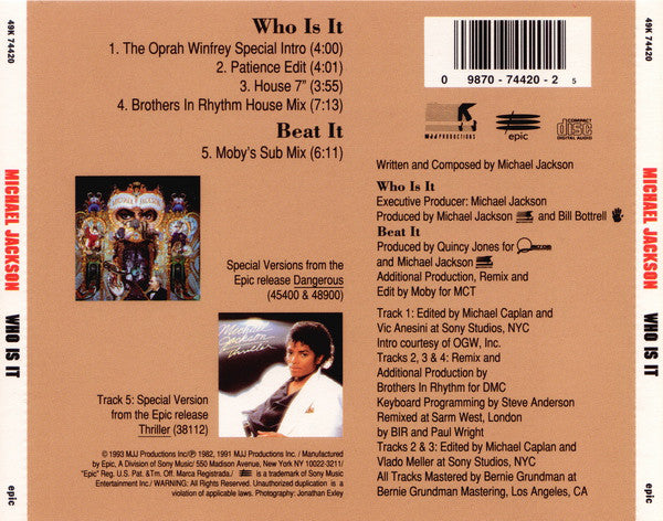 Michael Jackson : Who Is It (CD, Maxi)