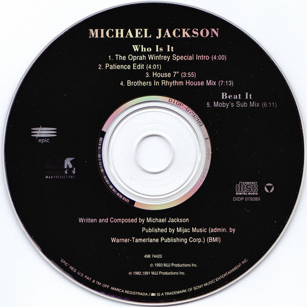 Michael Jackson : Who Is It (CD, Maxi)