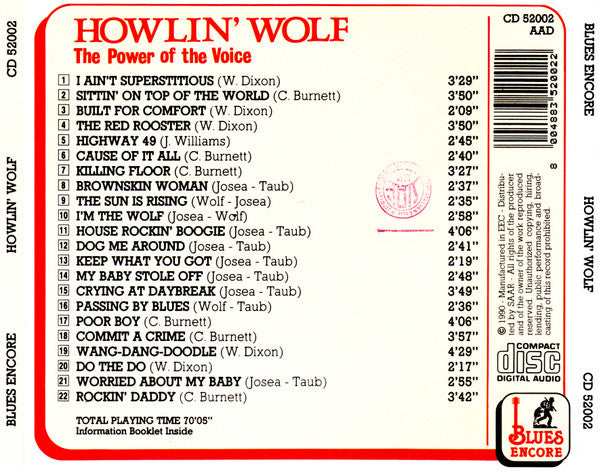 Howlin' Wolf : The Power Of The Voice (CD, Comp)