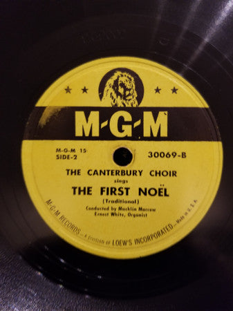 Canterbury Choir : O Come All Ye Faithful / The First Noel (Shellac, 10")