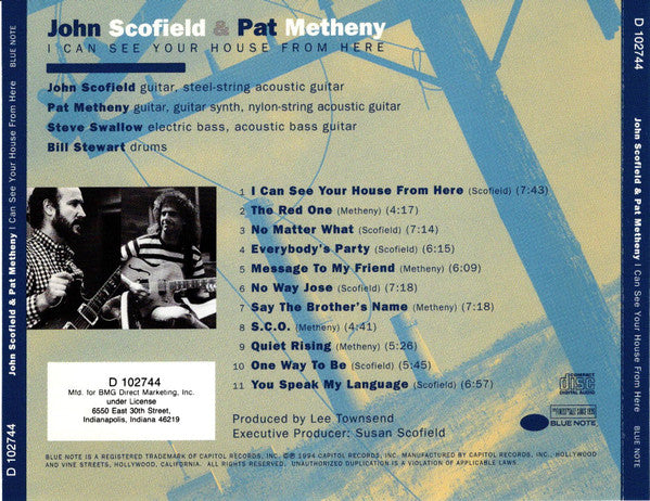 John Scofield & Pat Metheny : I Can See Your House From Here (CD, Album, Club, BMG)