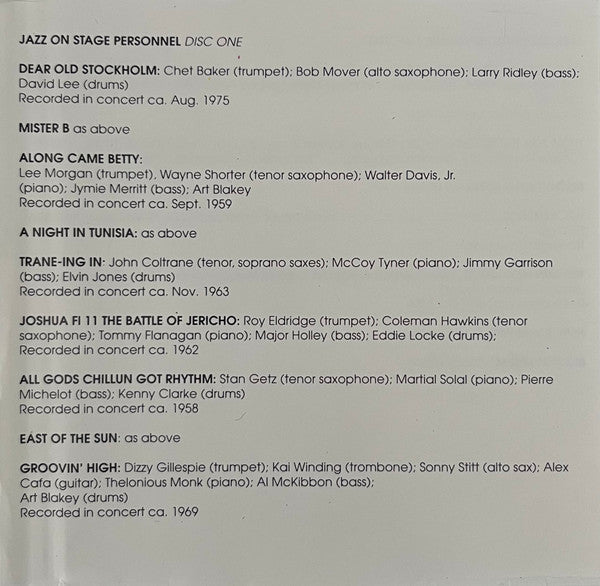 Various : Jazz On Stage (2xCD, Comp)