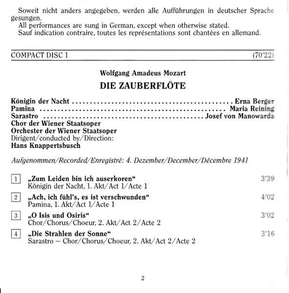 Hans Knappertsbusch : Hans Knappertsbusch Conducts Mozart, Strauss, Wagner, Weber, Wolf-Ferrari (1936-1943) - Edition Wiener Staatsoper Live Vol. 17 (2xCD, Comp, Mono, RM)