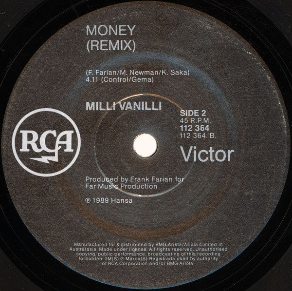 Milli Vanilli : Blame It On The Rain (7", Single)