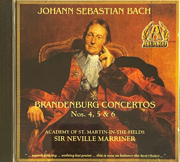 Bach* - Szeryng*, Petri*, Rampal*, Malcolm*, Shingles*, Best*  -  Academy Of St. Martin-in-the-Fields*, Neville Marriner* : Brandenburg Concertos Nos. 4, 5 & 6 (CD, Album, RE)