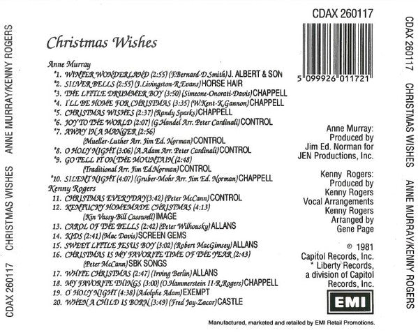 Kenny Rogers / Anne Murray : Christmas Wishes (CD, Comp, RE)
