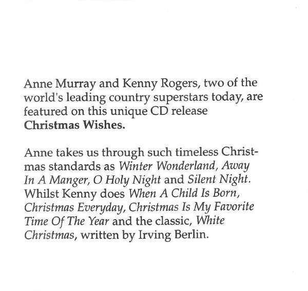 Kenny Rogers / Anne Murray : Christmas Wishes (CD, Comp, RE)