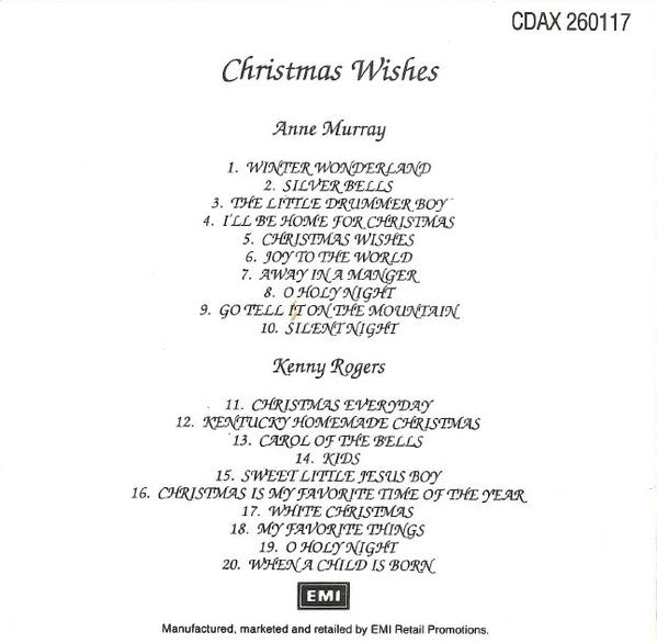 Kenny Rogers / Anne Murray : Christmas Wishes (CD, Comp, RE)
