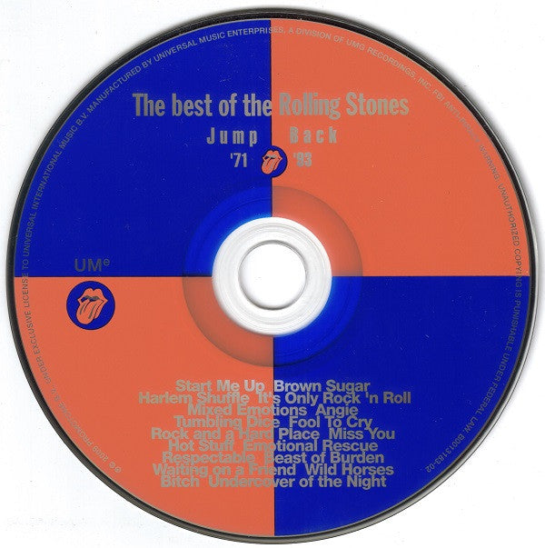 The Rolling Stones : Jump Back (The Best Of The Rolling Stones '71 - '93) (CD, Comp, RE, RM)