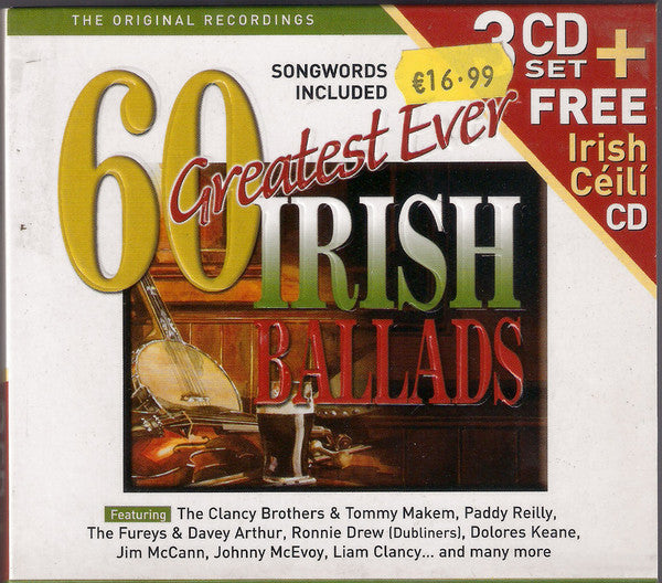 Various : 60 Greatest Ever Irish Ballads + Irish Céilí (4xCD, Comp, S/Edition, + F)