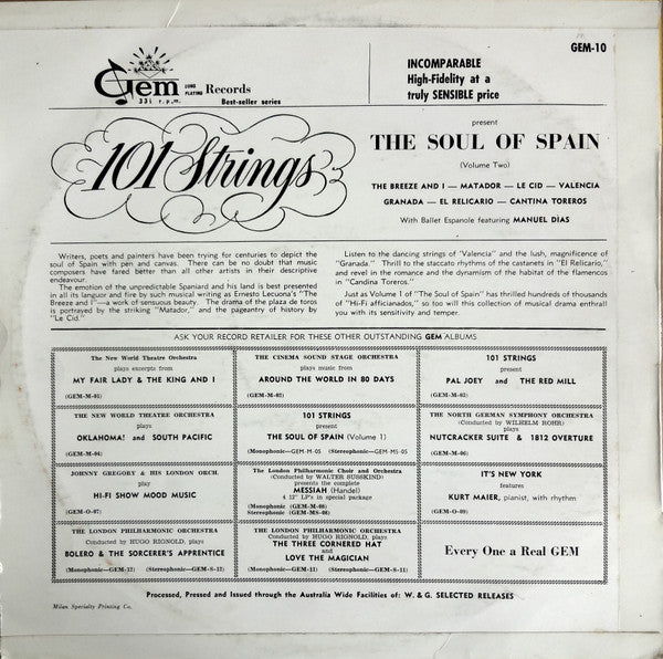 101 Strings : The Soul Of Spain Volume 2 (LP, Album, Mono)