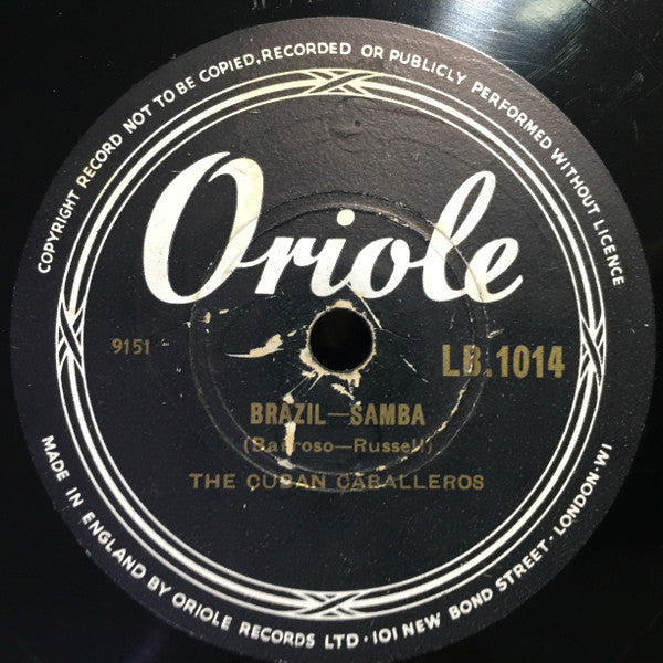 The Cuban Caballeros : Brazil / O Passo Du Kangaru (Shellac, 10")