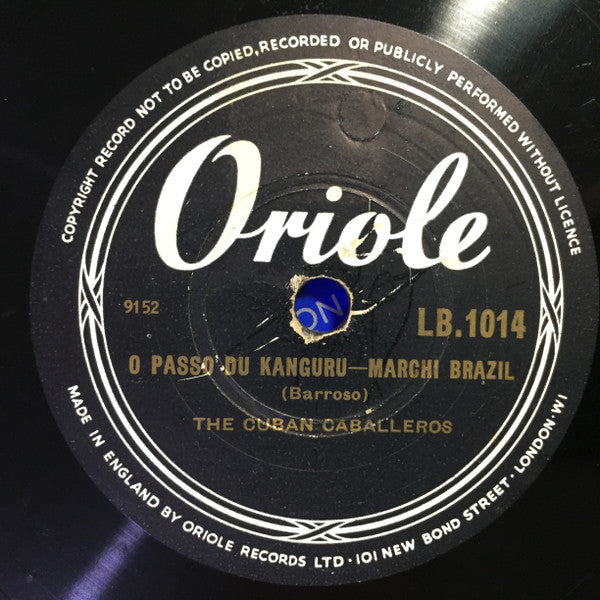 The Cuban Caballeros : Brazil / O Passo Du Kangaru (Shellac, 10")