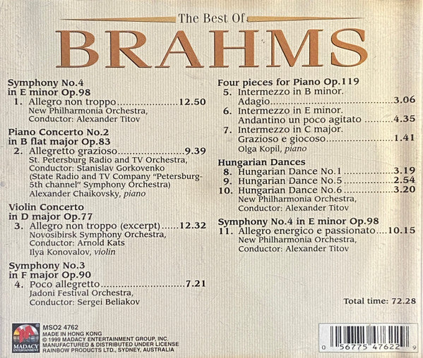 Brahms* : The Best Of Brahms (CD, Comp)